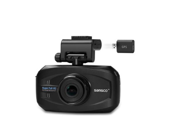 SANSCO M20 SMART Car Recorder with GPS, Super HD 1296P Color Black Box WDR Dashboard Camcorder, Black