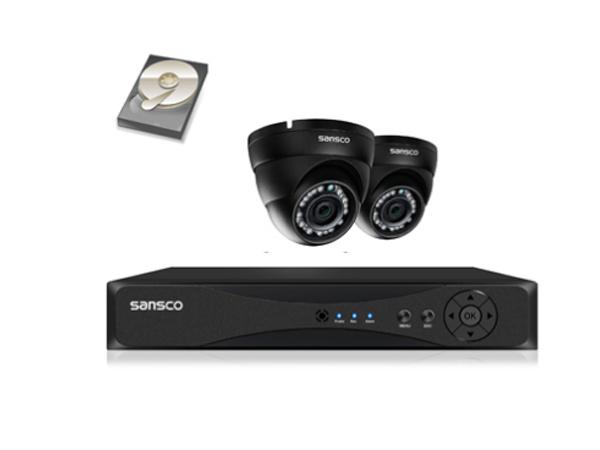 SANSCO 4 Channel 1080P HD Digital Video Recorder DVR Surveillance System with 2x In/Outdoor Cameras and 1TB Hard Drive