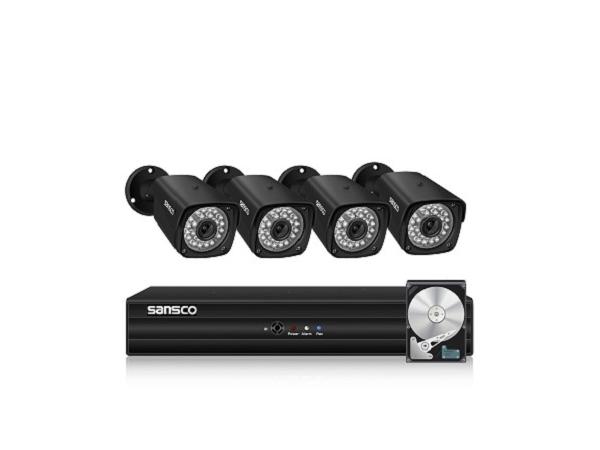 SANSCO 5MP Outdoor CCTV Camera System with 1TB Hard Drive, 8CH HD DVR CCTV System, 4x 1080P Home Waterproof Security Cameras, Face Detection, Email/App Alert, Night Vision, All Metal Housing Vandalism EAN: 6950639014838